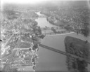 Bridges across the Schuylkill connecting Norristown (left) to Bridgeport (right), 1924. Courtesy of the Library Company of Philadelphia.